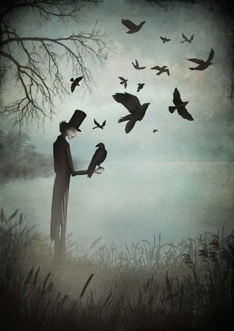 The Magician And His Crows Art Print 3 Different Sizes Etsy Crow