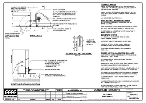 Removable Bollard Detail Drawing