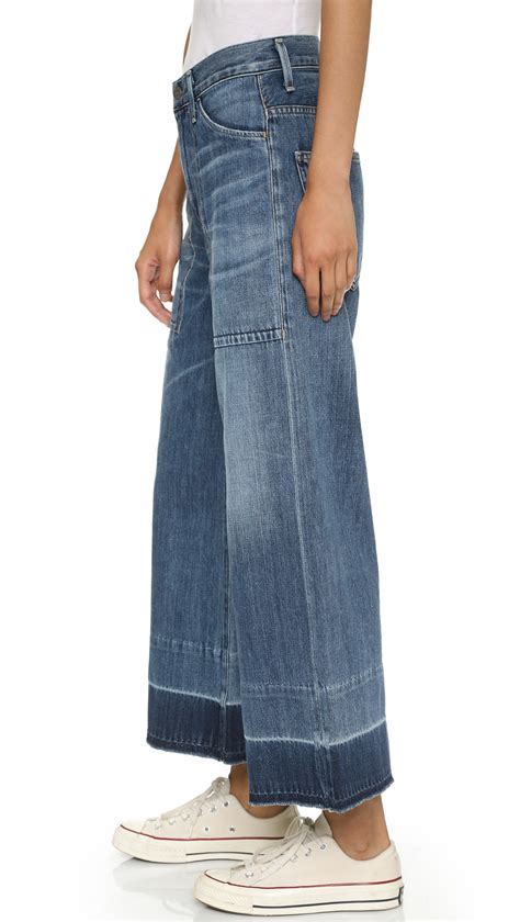 Citizens Of Humanity Denim Melanie Cropped Wide Leg Jeans In Blue Lyst