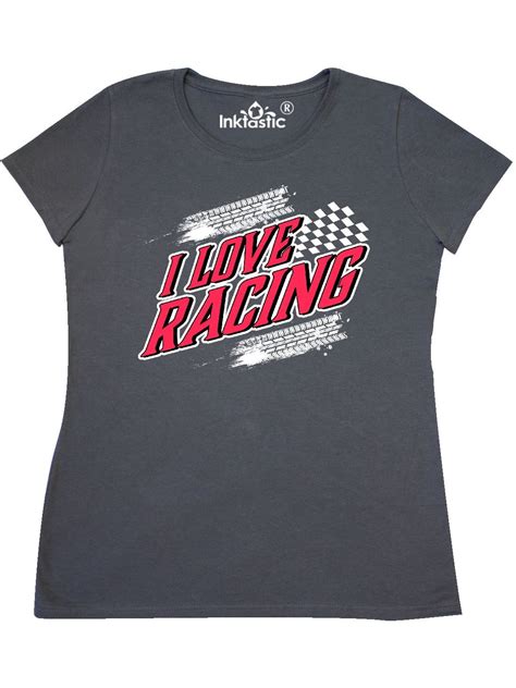 Inktastic Inktastic I Love Racing With Tire Marks Adult Womens T Shirt Female Charcoal M