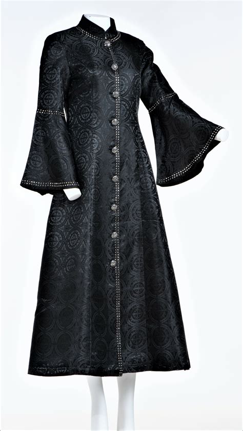 001 ladies 1 piece designer clergy dress in black divinity clergy wear