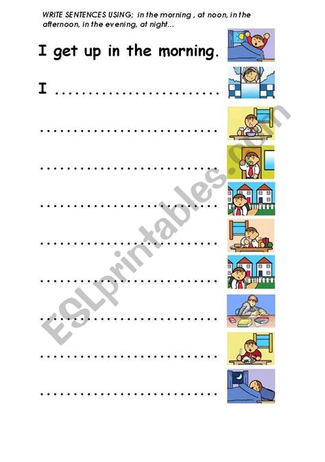 Daily Routine Worksheets Games Esl Daily Routines Match English Esl