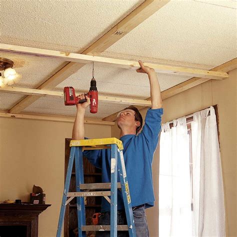 The latter are similar in appearance to tile except as follows. Ceiling Panels: How to Install a Beam and Panel Ceiling ...