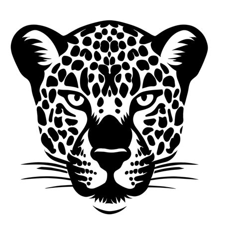 Leopard Black And White Face Clipart Transparent Background 24029734 Png