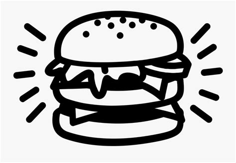 Noun Burger Black And White Icon Free Transparent Clipart Clipartkey