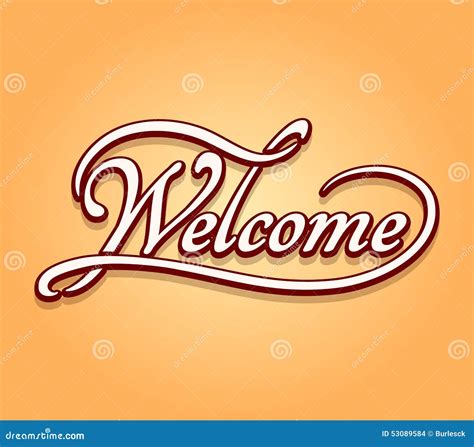 Welcome Lettering Calligraphy Stock Vector Illustration Of Decoration