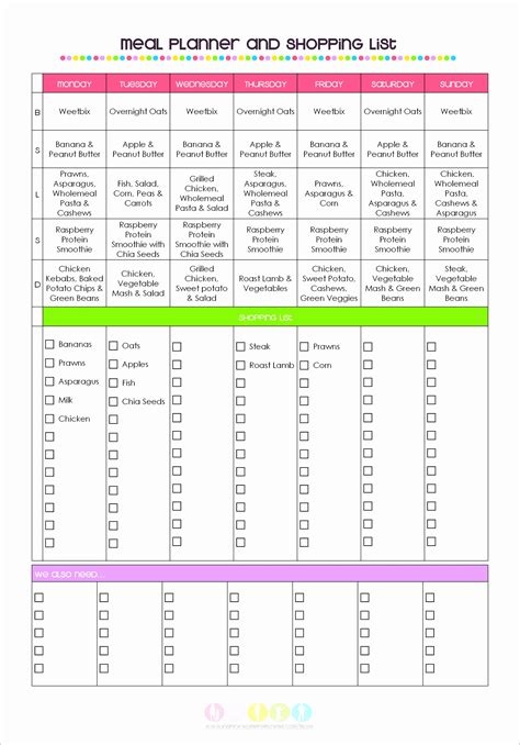 Grocery List Excel Templates Free Templates Printable Download