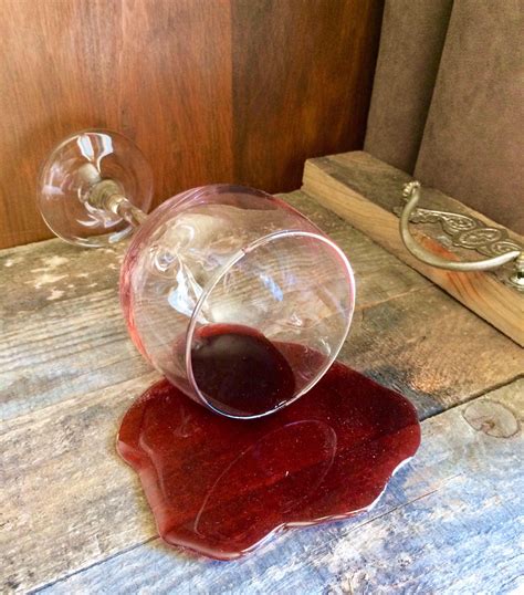 Fake Drink Spilled Wine Glass Home Staging Photo Prop Gag