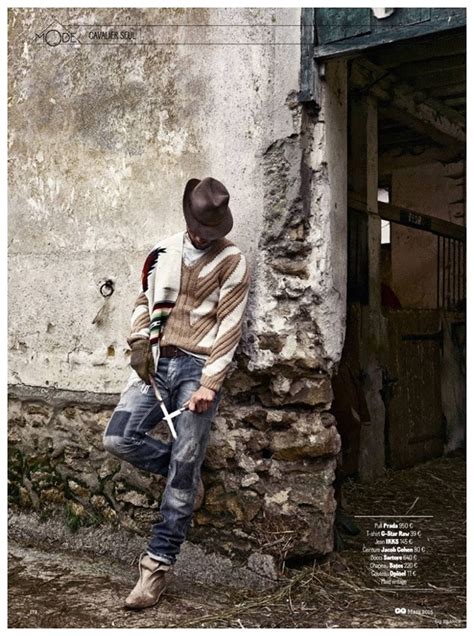 John Halls Models Men S Western Fashions For Gq France Spring Editorial