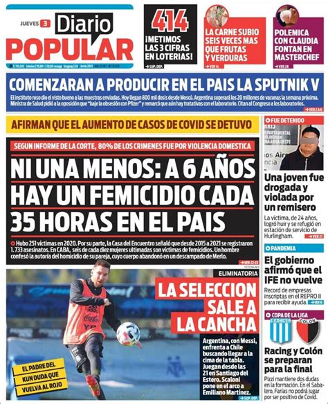 periódico diario popular argentina periódicos de argentina edición de jueves 3 de junio de