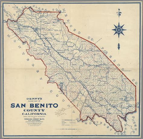 Dennys Pocket Map Of San Benito County California David Rumsey