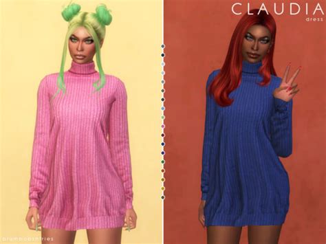 Sims 4 Claudia Dress By Plumbobs N Fries At Tsr Best Sims Mods
