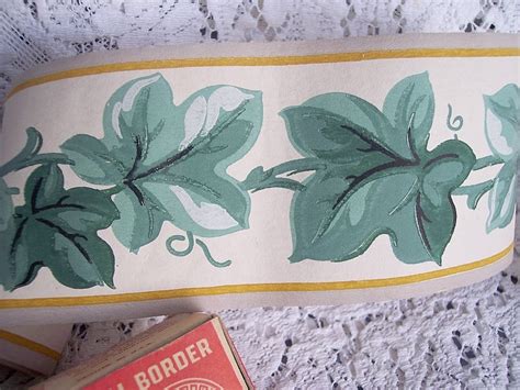 Lot Vintage 1940s Duro Wallpaper Border Trim Ivy 3 Rolls From