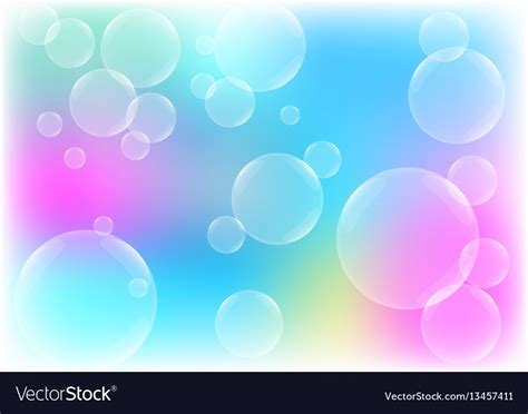Abstract Bubbles With Blue Color Background Vector Image