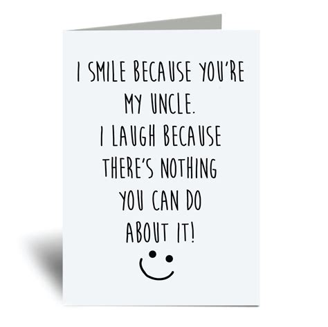 Uncle Greeting Card I Smile Because Youre My Uncle I Etsy