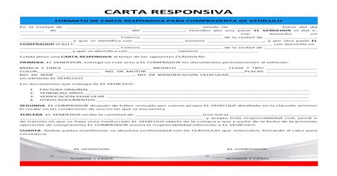 Carta Responsiva Compra Venta Automovil Pdf Compressor Foralllasopa