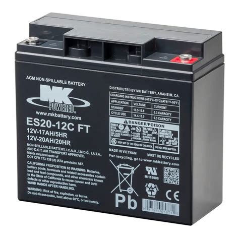 Battery Agm Mk 12v 20ah Es20 12cft