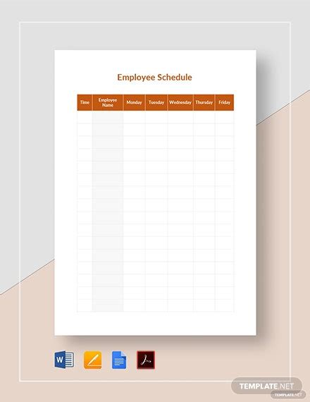Blank Schedule Template 23 Free Word Excel Pdf Format Download