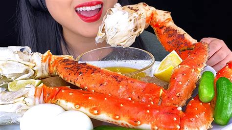 Asmr Deshelled Seafood Boil King Crab Legs Lobster Tails Punky The