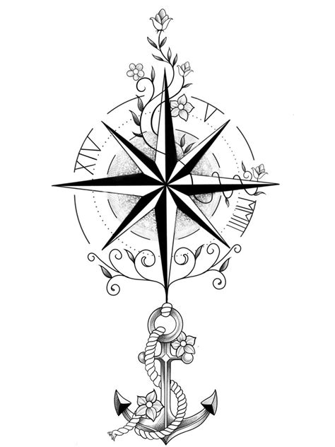 Compass Tattoo Drawing Mandala Compass Tattoo Nautical Compass Tattoo