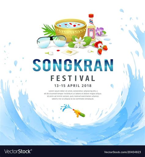amazing songkran festival thailand design on water blue background