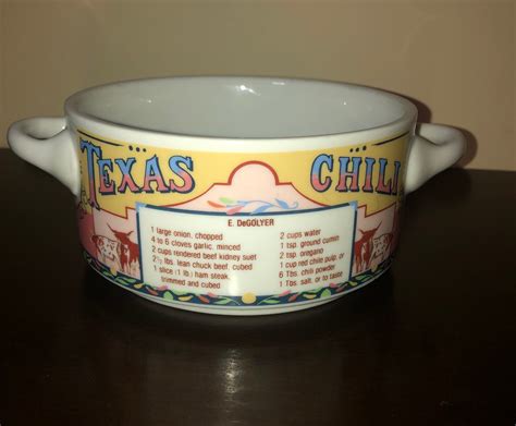 Vintage Ljungberg Texas Chili Bowl Recipe Bowl New Orleans Etsy
