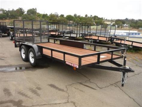 Flatbed Utility Trailer New 64 X 16 2 Axle With Rear Ramp Gate