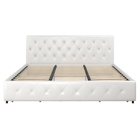 Dhp Dakota Upholstered Bed With Storage Drawers Leather Upholstered Bed