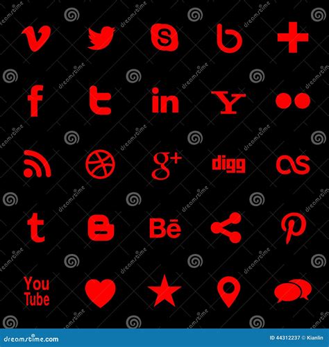 Red Social Media Icons Editorial Photography Illustration Of Friend