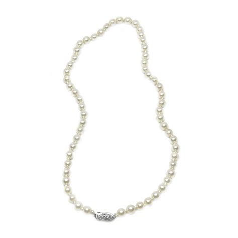 Blossom Japanese Saltwater Cultured Akoya Pearl Strand 14k White Gold 15 50 Inch Cultured