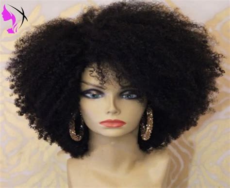 Full Density Afro Kinky Curly Lace Front Wigs For Black Women Side Part Lace Front Synthetic Wig