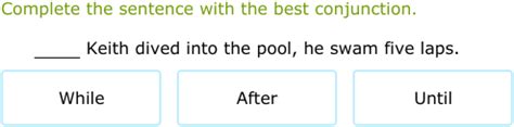 Ixl Use Subordinating Conjunctions Year English Practice