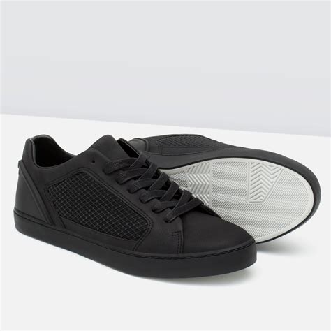 Zara Single Color Technical Sneakers In Black For Men Lyst
