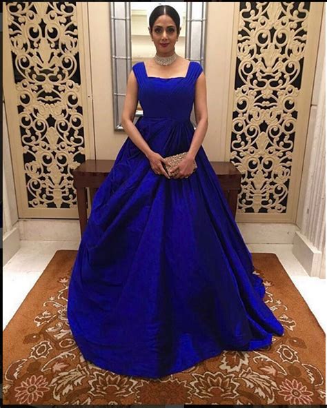 Sri Devi Kapoor In Royal Blue Color Gown Evening Gowns Elegant