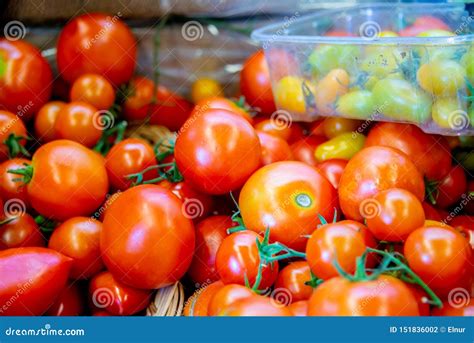 Tomatoes At The Market Display Stall Stock Photo Image Of Marketplace