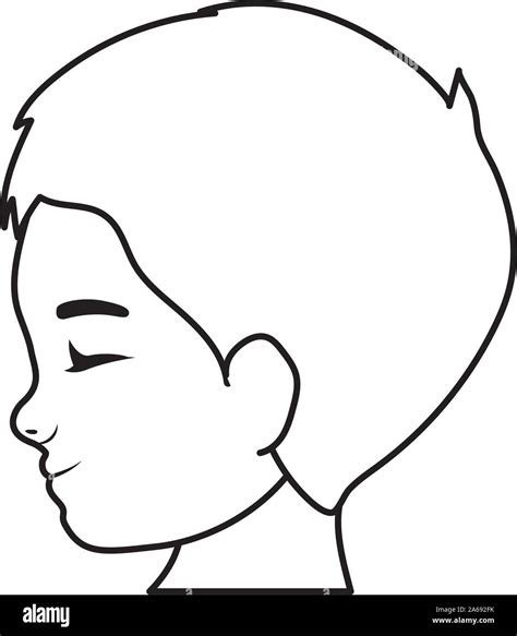 Cute Little Boy Head Profile Stock Vector Image And Art Alamy