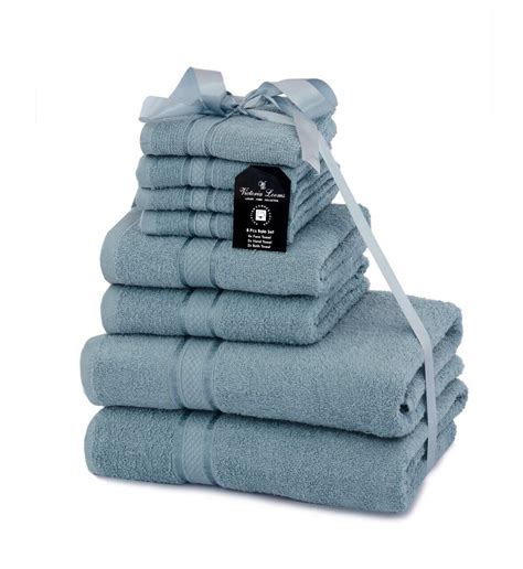 Luxury 100 Premium Quality Cotton Towel Bundle Satin Stripe 8pc Bale