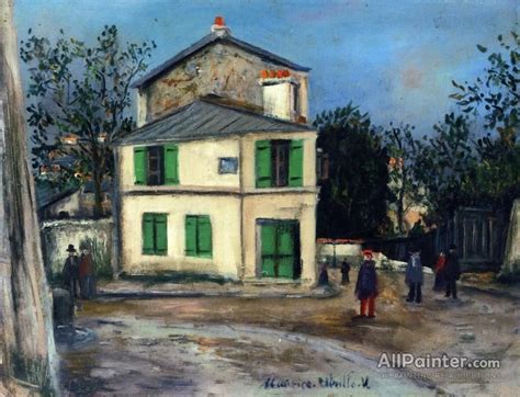 Maurice Utrillo The Pink House In Montmartre Oil Painting Reproductions