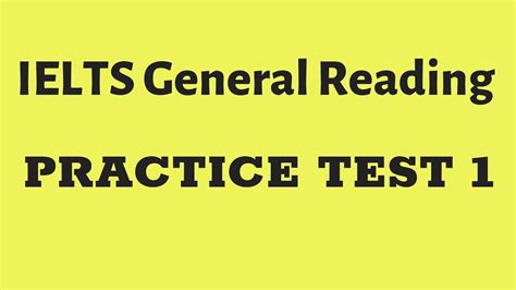 Ielts General Reading Practice Test With Answers Youtube