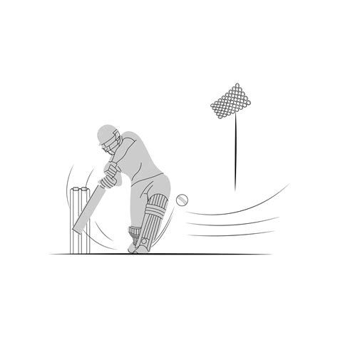 Un Joueur Jouant à Laction De Cricket Pose Illustration Vectorielle De