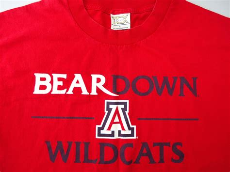 University Of Arizona Bear Down Wildcats Vintage T Shirt Etsy