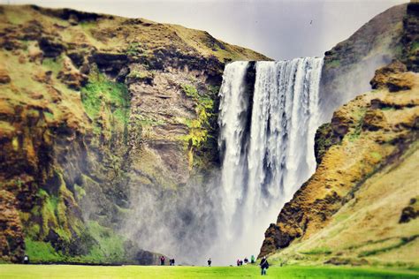 Wallpaper Skogafoss Waterfall Iceland Hd Widescreen High