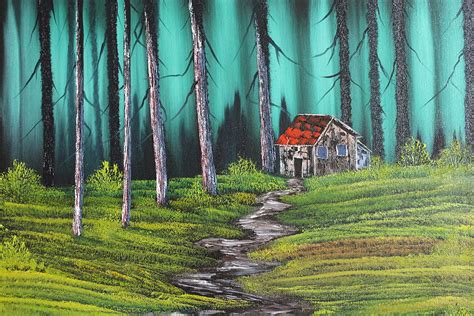 Cabin In The Woods Painting By Ashwini Biradar