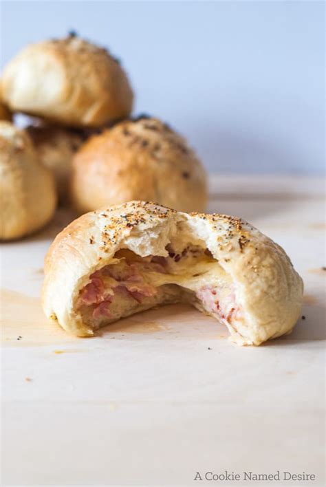 When dough is ready, punch dough down. Cheddar and Ham Filled Bread Rolls
