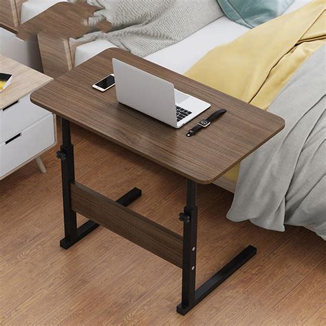 Neptune study table in engineered wood matt finish. multifunctional movable bedside laptop desk wooden brushed ...
