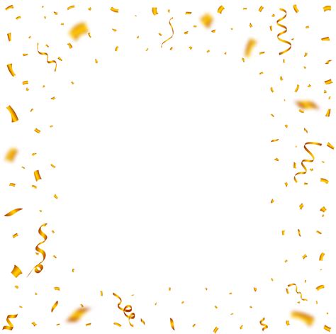 Confetti Frame Png For The Birthday Background Golden Party Element