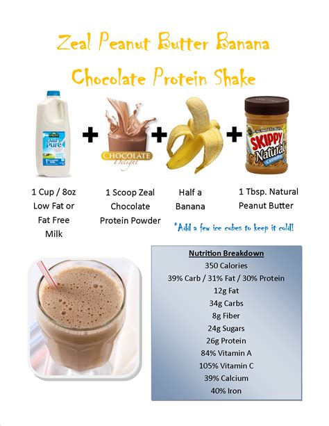 Enjoy a tall glass of creamy peanut butter banana smoothie this summer for a satisfying breakfast or afternoon snack. Zeal Peanut Butter Banana Chocolate Protein Shake Recipe | Shake recipes, Protein shake recipes ...