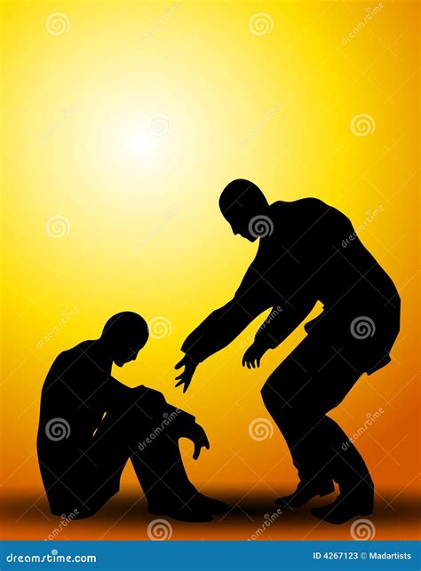 A Helping Hand People Silhouettes Stock Illustration Illustration Of