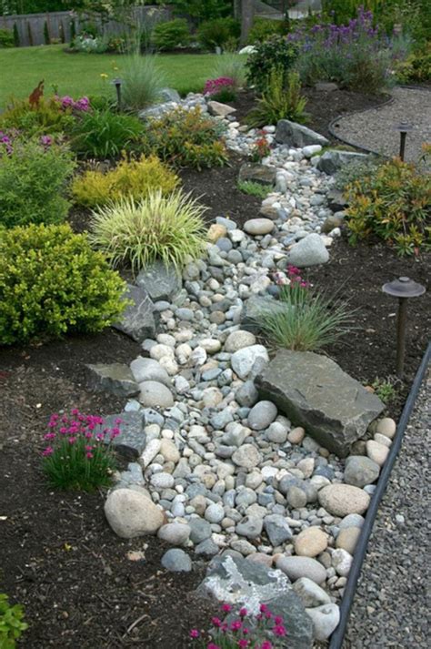 Landscaping With River Rock And Dry River Rock Garden Ideas Small Front