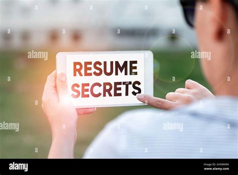 Writing displaying text Resume Secrets. Business concept Tips on making